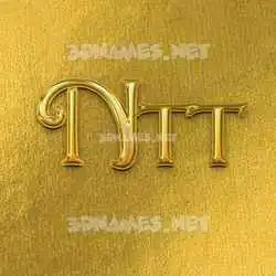 ntt in All Gold style - 3D name wallpaper