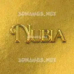 nubia in All Gold style - 3D name wallpaper