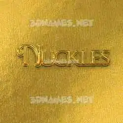 nuckles in All Gold style - 3D name wallpaper