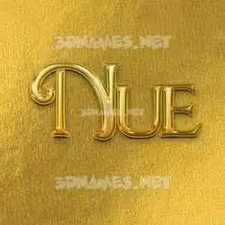 nue in All Gold style - 3D name wallpaper