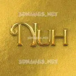 nuh in All Gold style - 3D name wallpaper
