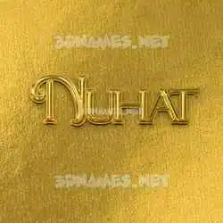 nuhat in All Gold style - 3D name wallpaper