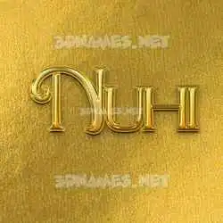 nuhi in All Gold style - 3D name wallpaper
