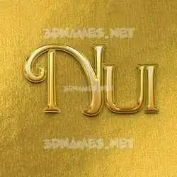 nui in All Gold style - 3D name wallpaper