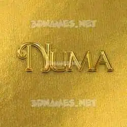 numa in All Gold style - 3D name wallpaper