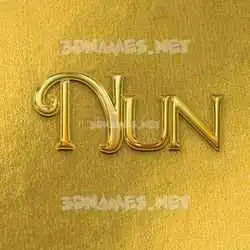 nun in All Gold style - 3D name wallpaper