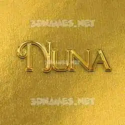 nuna in All Gold style - 3D name wallpaper