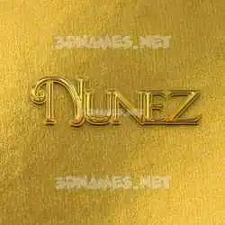nunez in All Gold style - 3D name wallpaper