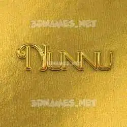 nunnu in All Gold style - 3D name wallpaper