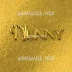 nunny in All Gold style - 3D name wallpaper