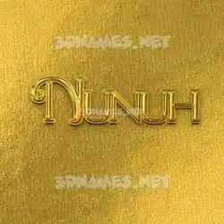 nunuh in All Gold style - 3D name wallpaper