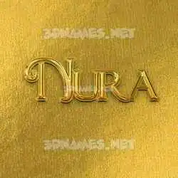 nura in All Gold style - 3D name wallpaper