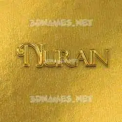 nurain in All Gold style - 3D name wallpaper