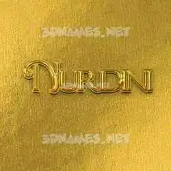 nurdini in All Gold style - 3D name wallpaper
