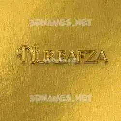 nureafza in All Gold style - 3D name wallpaper