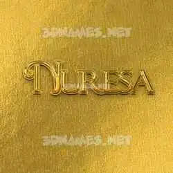 nuresa in All Gold style - 3D name wallpaper