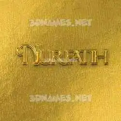 nurfatih in All Gold style - 3D name wallpaper