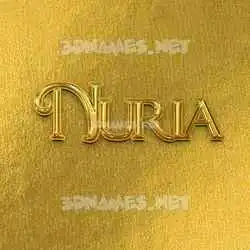 nuria in All Gold style - 3D name wallpaper