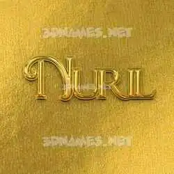 nuril in All Gold style - 3D name wallpaper