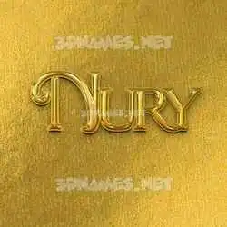 nury in All Gold style - 3D name wallpaper