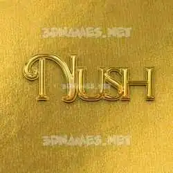 nush in All Gold style - 3D name wallpaper