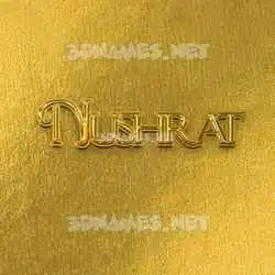 nushrat in All Gold style - 3D name wallpaper