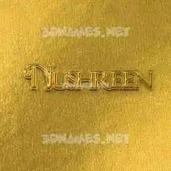 nushreen in All Gold style - 3D name wallpaper