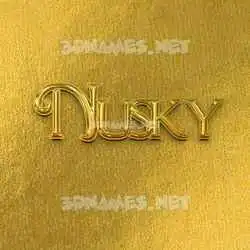 nusky in All Gold style - 3D name wallpaper