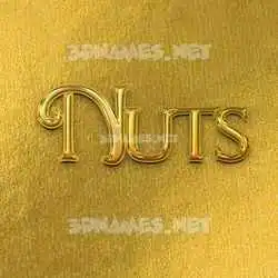 nuts in All Gold style - 3D name wallpaper