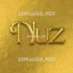 nuz in All Gold style - 3D name wallpaper