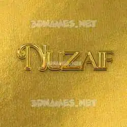 nuzaif in All Gold style - 3D name wallpaper