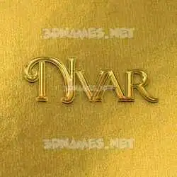 nvar in All Gold style - 3D name wallpaper