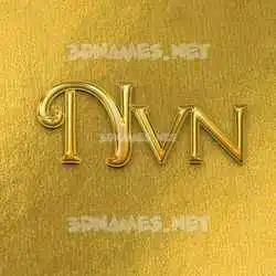 nvn in All Gold style - 3D name wallpaper