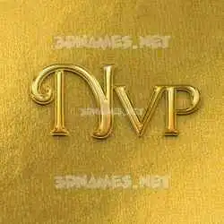 nvp in All Gold style - 3D name wallpaper