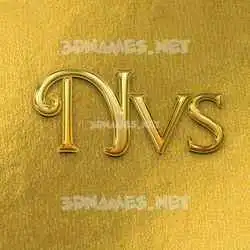 nvs in All Gold style - 3D name wallpaper