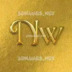 nw in All Gold style - 3D name wallpaper