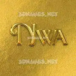 nwa in All Gold style - 3D name wallpaper