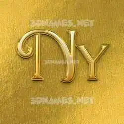 ny in All Gold style - 3D name wallpaper