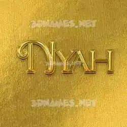 nyah in All Gold style - 3D name wallpaper