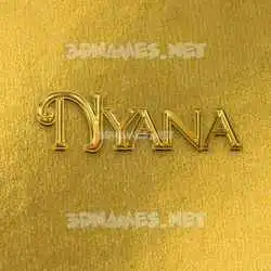 nyana in All Gold style - 3D name wallpaper