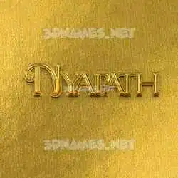 nyapath in All Gold style - 3D name wallpaper