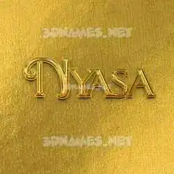 nyasa in All Gold style - 3D name wallpaper