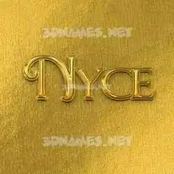 nyce in All Gold style - 3D name wallpaper