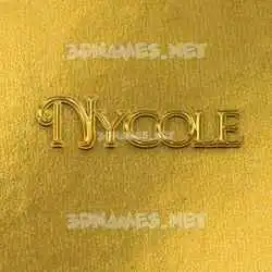 nycole in All Gold style - 3D name wallpaper