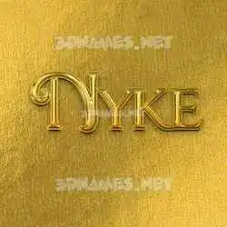 nyke in All Gold style - 3D name wallpaper