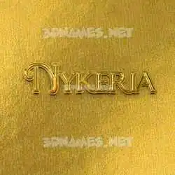 nykeria in All Gold style - 3D name wallpaper