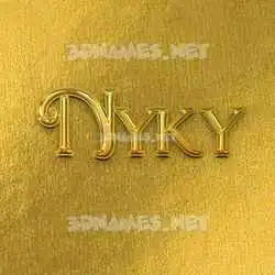 nyky in All Gold style - 3D name wallpaper