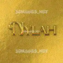 nylah in All Gold style - 3D name wallpaper