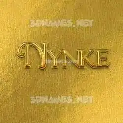 nynke in All Gold style - 3D name wallpaper