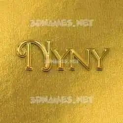 nyny in All Gold style - 3D name wallpaper